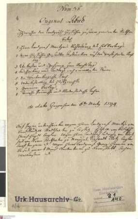 Vergleich zwischen den von den Landgrafen-Brüdern Wilhelm IV. von Hessen-Kassel, Ludwig IV. von Hessen-Marburg und Georg I. von Hessen-Darmstadt b...