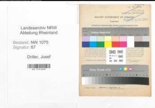 Entnazifizierung Josef Driller , geb. 13.08.1889 (Telegrafenleitungsaufseher)