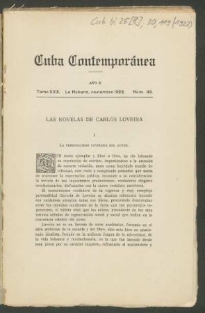 Las novelas de Carlos Loveira