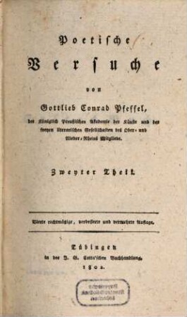 Poetische Versuche, 2