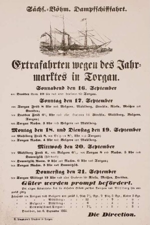 Sächs.-Böhm. Dampfschifffahrtsgesellsch., Werbung, 1865