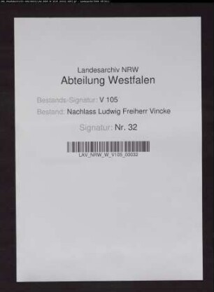 Briefe der ersten Gattin Eleonore Vincke geb. von Syberg (insgsamt 697 Briefe 1809-1826)