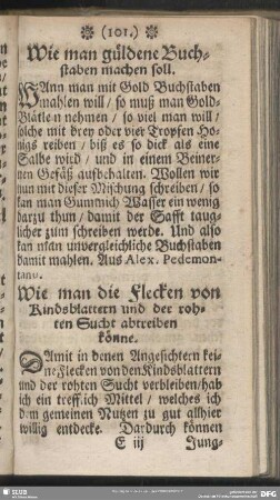 Wie man güldene Buchstaben machen soll