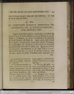 § XVI. De Acquisitione Feudorum Advocatiae Vel Testamento, Vel Ab Intestato Relictorum, Modisque Aliis