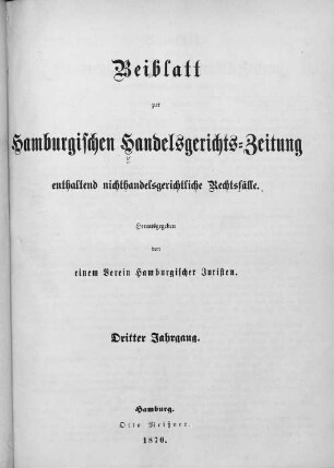 3.1870, Beiblatt: Hamburgische Handelsgerichts-Zeitung