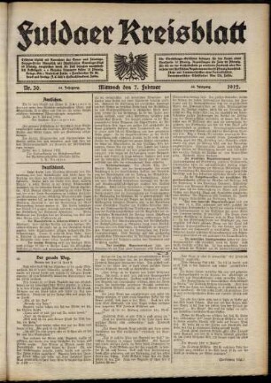Ausgabe vom Mittwoch, den 07. Februar 1912.