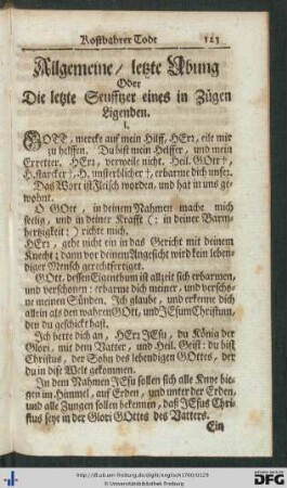 Allgemeine, letzte Übung Oder Die letzte Seufftzer eines in Zügen Ligenden.