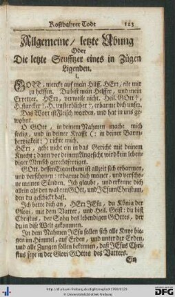 Allgemeine, letzte Übung Oder Die letzte Seufftzer eines in Zügen Ligenden.