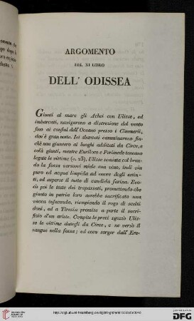 Argomento del XI libro dell'Odissea