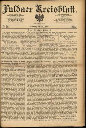 Ausgabe vom Dienstag, den 13. Juni 1893.