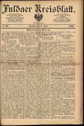 Ausgabe vom Dienstag, den 13. Juni 1893.