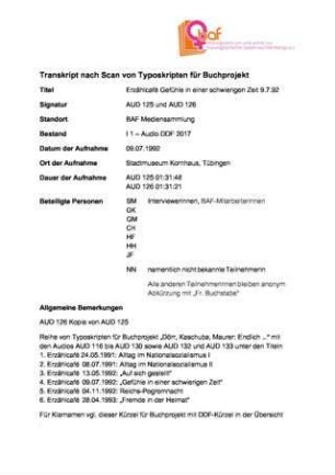 "Gefühle in einer schwierigen Zeit", Erzählcafé zu "Frauenalltag im Nationalsozialismus", 4b/6