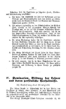 Empfehlung eines Planiglobs : [IV. Seminarien, Bildung der Lehrer und deren persönliche Verhältnisse]