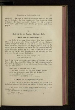 13. Kleinigkeiten zu Goethe, Klopstock, Voß.