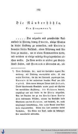 Die Räuberhöhle. Ein Fragment
