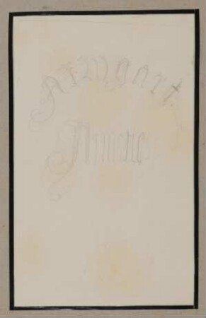 "Armgart / Anastasie", Skizze eines Kelchs (?) [aus der "geblümten Kassette"]