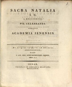De origine epistolae ad Ebraeos coniecturae