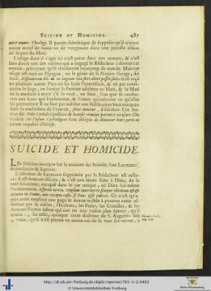 Suicide Et Homicide