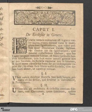 Caput I. De Ecclesiis in Genere.