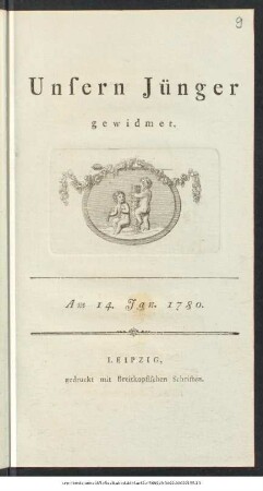 Unsern Jünger gewidmet