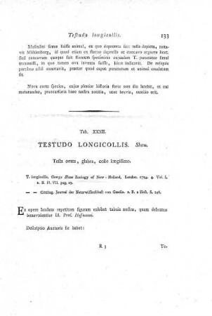 Tab. XXXII. Testudo Longicollis.