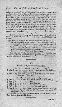Notwendige Verbesserungen