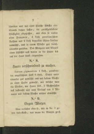 N.o 9. Gegen Warzen.