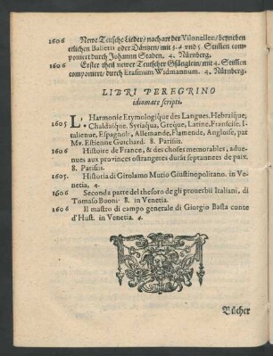 Libri Peregrino idiomate scripti.