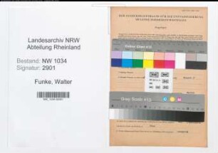 Entnazifizierung Walter Funke , geb. 02.08.1873 (Oberst)