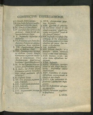 Conspectus Dissertationis.