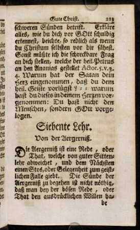 223-236, Siebtente Lehr. Von der Aegernisz