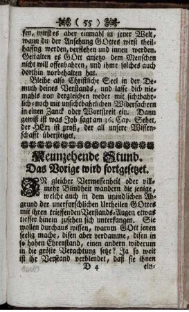 Neunzehende Stund. Das Vorige wird fortgesetzet