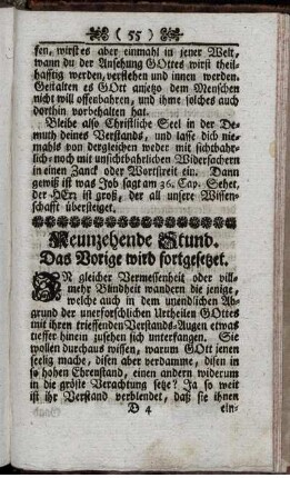 Neunzehende Stund. Das Vorige wird fortgesetzet