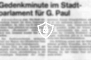 Gedenkminute im Stadtparlament für G. [Name maskiert]