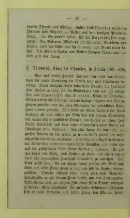 5. Theodorich, König der Ostgothen, in Italien (493 - 526)