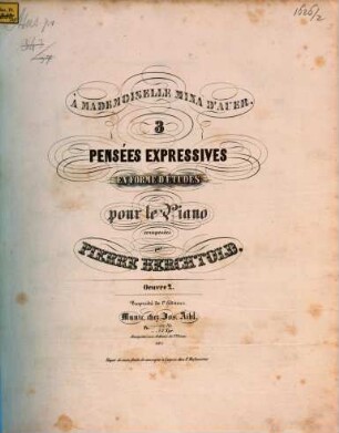 3 pensées expressives en forme d'études : pour le piano ; oeuvre 2