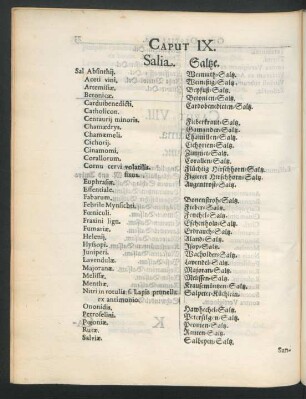 Caput IX. Salia. Salze.