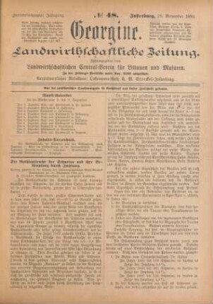 Zweiundsechzigster Jahrgang. No. 48. Insterburg, 29. November 1894.
