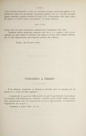 Concorso a premio.