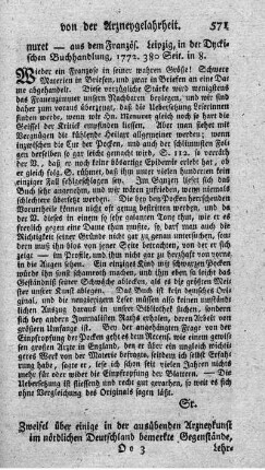 Zweifel über einige in der ausübenden Arzneykunst im nördlichen Deutschland bemerkte Gegenstände, Lehrsätze, Moden.