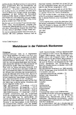 Mietshäuser in der Feldmark Blankenese