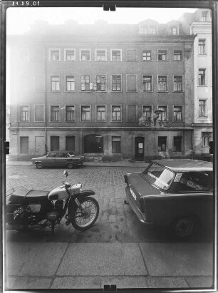 Dresden-Neustadt, Rähnitzgasse 19. Wohnhaus (1730). Straßenfront (Obergraben)