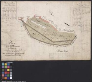 Plan des königlichen Tiergartens in Merseburg mit Vermessungsregister
