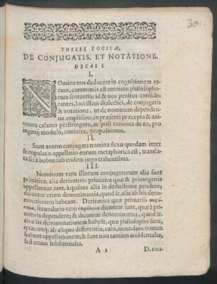 Theses Logicae; De Coniugatis, Et Notatione.