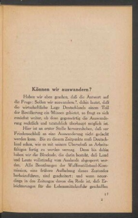 Können wir auswandern?