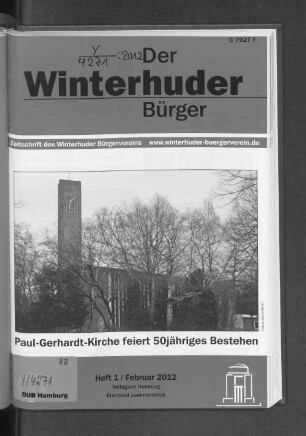 2012: Der Winterhuder Bürger : Mitteilungsbl. d. Winterhuder Bürgervereins von 1872 r.V