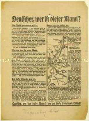 Flugblatt des Tannenbergbundes zum Einsatz von Erich Ludendorff bei der Einnahme von Lüttich im Ersten Weltkrieg