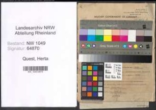 Entnazifizierung Herta Quest , geb. 10.04.1920 ()