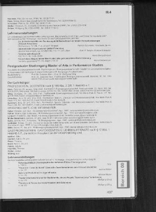 Postgradualer Studiengang Master of Acts in Performance Studies