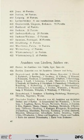 Ansichten von Ländern, Städten etc. (Nr. 623-642)